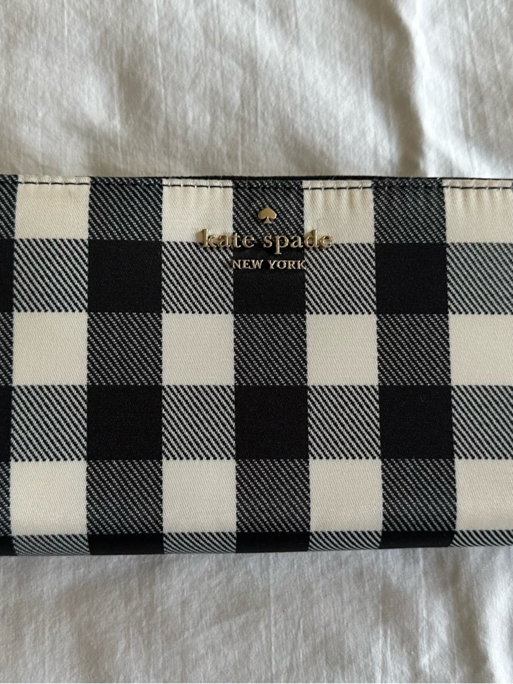 kate spade Black and White Gingham Convertible Wallet